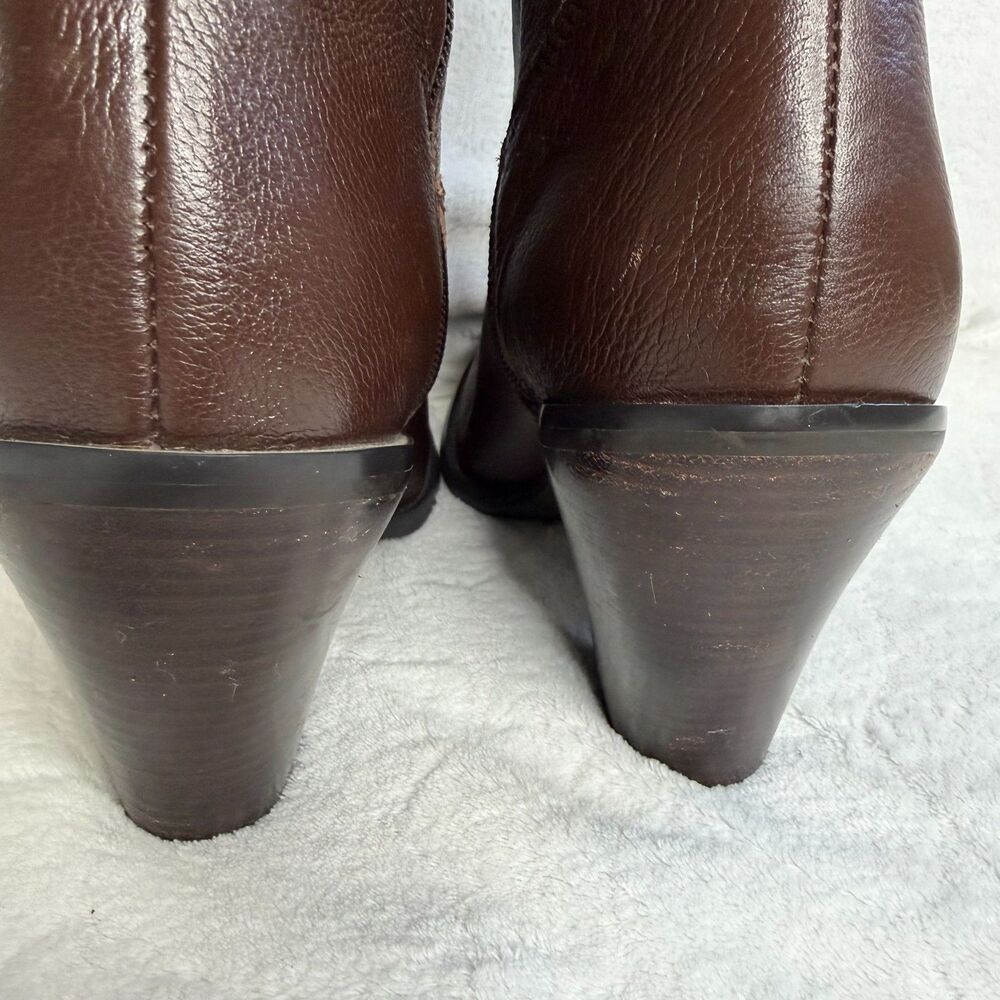 Coldwater Creek Brown Western Cowboy Boots Women's Size 10 Braided Detail - Picture 11 of 16
